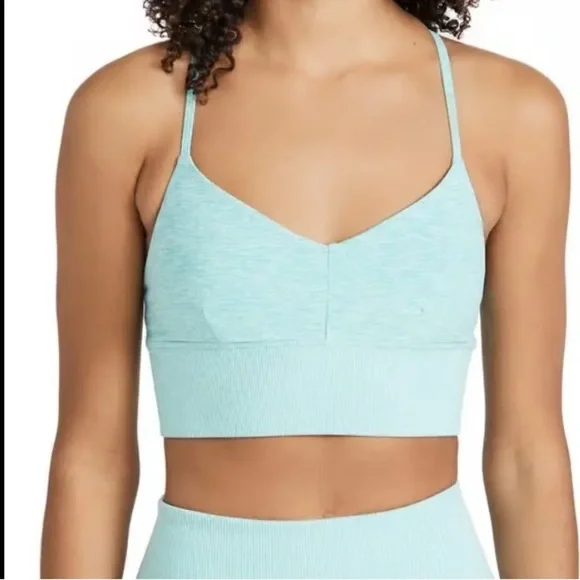 Alo Yoga Alosoft Lavish Bra Blue Quartz Heather Small - Picture 3 of 8